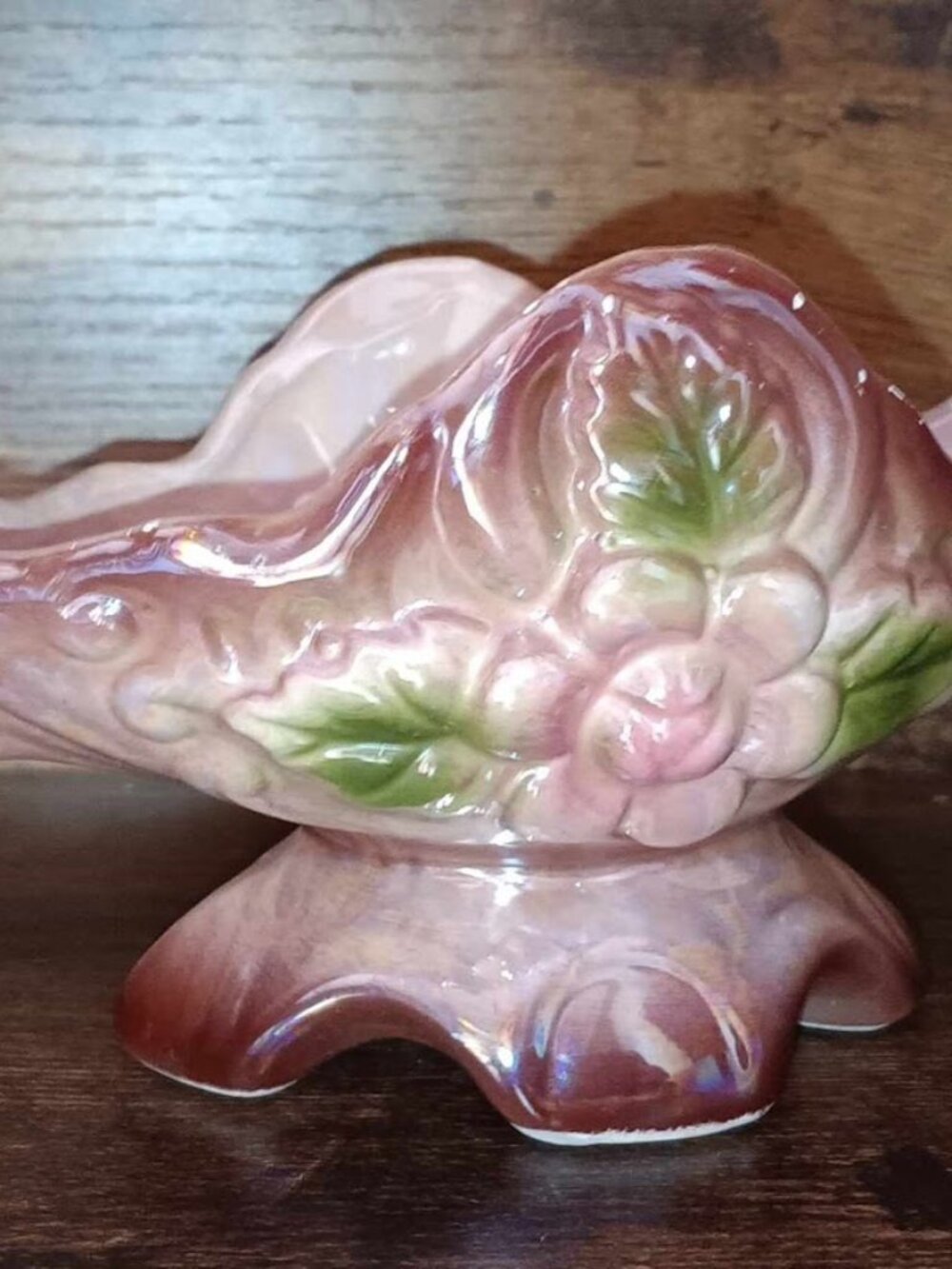 Vintage Pinks and Purple Lusterware Sugar Bowl or Planter